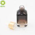 30ml 40ml Gradient color black rectangle bottom screw metal essential oil square black glass bottle essential oil for packing